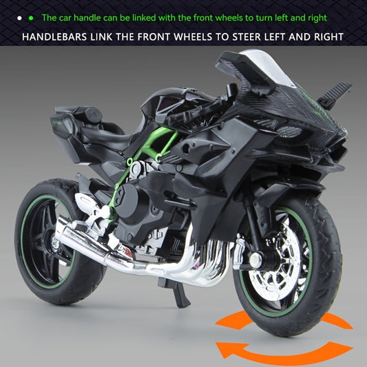 1/18 Kawasaki H2R Simulación Aleación Dirección Amortiguador Modelo de Motocicleta Juguete Decoración